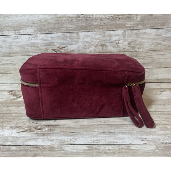 Dolce Gabbana Bag Cosmetic Makeup Velour Pink Zippered Gold Tone Hardware - Picture 8 of 11